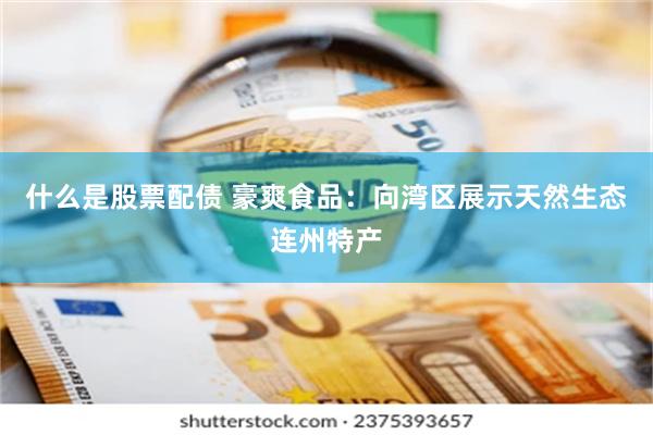 什么是股票配债 豪爽食品：向湾区展示天然生态连州特产