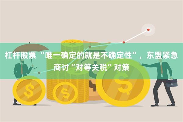 杠杆股票 “唯一确定的就是不确定性”，东盟紧急商讨“对等关税”对策