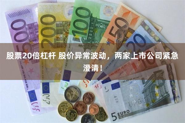 股票20倍杠杆 股价异常波动，两家上市公司紧急澄清！