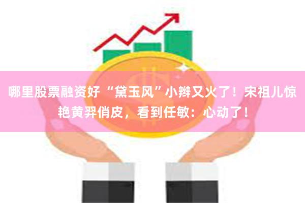 哪里股票融资好 “黛玉风”小辫又火了！宋祖儿惊艳黄羿俏皮，看到任敏：心动了！