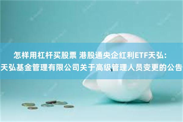 怎样用杠杆买股票 港股通央企红利ETF天弘: 天弘基金管理有限公司关于高级管理人员变更的公告