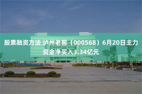 股票融资方法 泸州老窖（000568）6月20日主力资金净买入3.34亿元