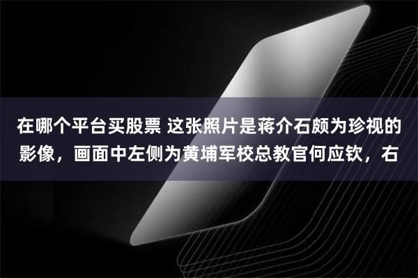 在哪个平台买股票 这张照片是蒋介石颇为珍视的影像，画面中左侧为黄埔军校总教官何应钦，右