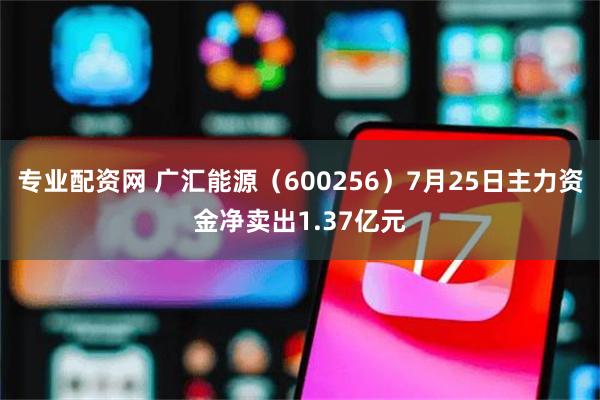 专业配资网 广汇能源（600256）7月25日主力资金净卖出1.37亿元