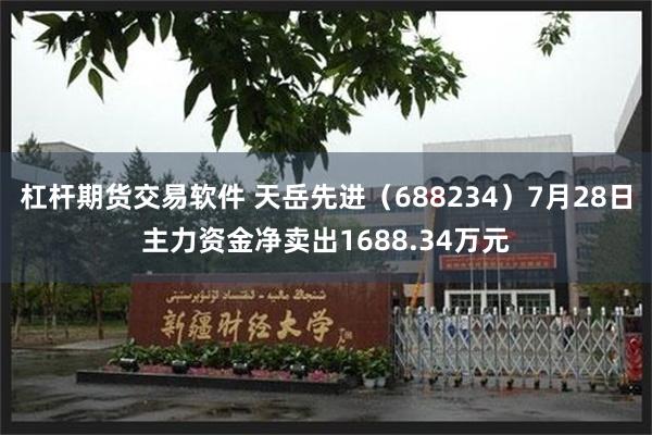 杠杆期货交易软件 天岳先进（688234）7月28日主力资金净卖出1688.34万元