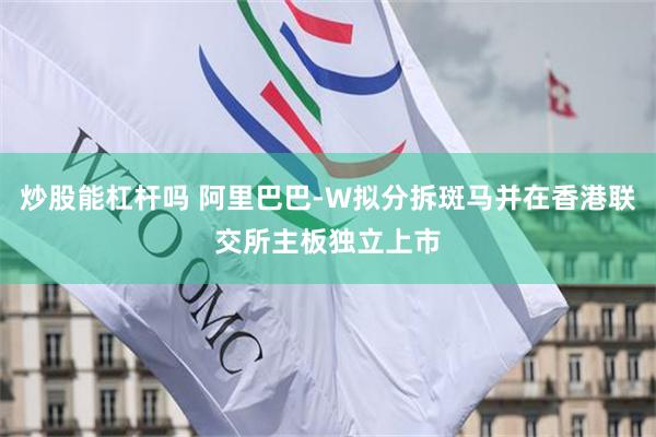 炒股能杠杆吗 阿里巴巴-W拟分拆斑马并在香港联交所主板独立上市