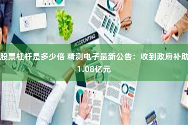 股票杠杆是多少倍 精测电子最新公告:收到政府补助1.08亿元