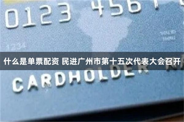 什么是单票配资 民进广州市第十五次代表大会召开