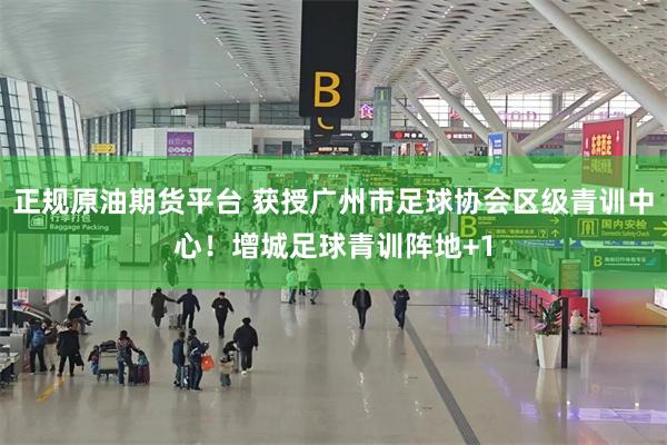 正规原油期货平台 获授广州市足球协会区级青训中心！增城足球青训阵地+1